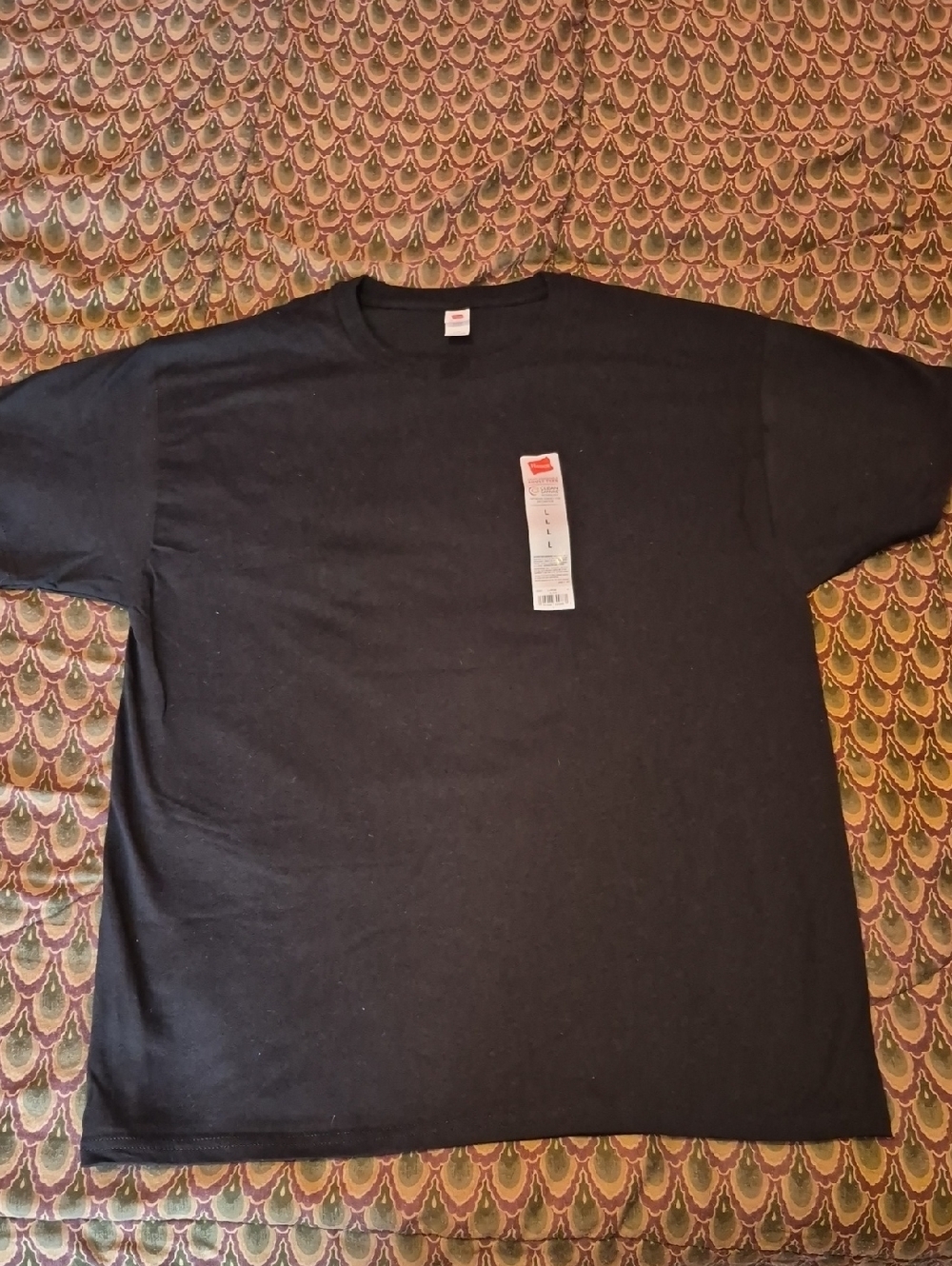 Hanes Black Short Sleeve Crew Neck Tee